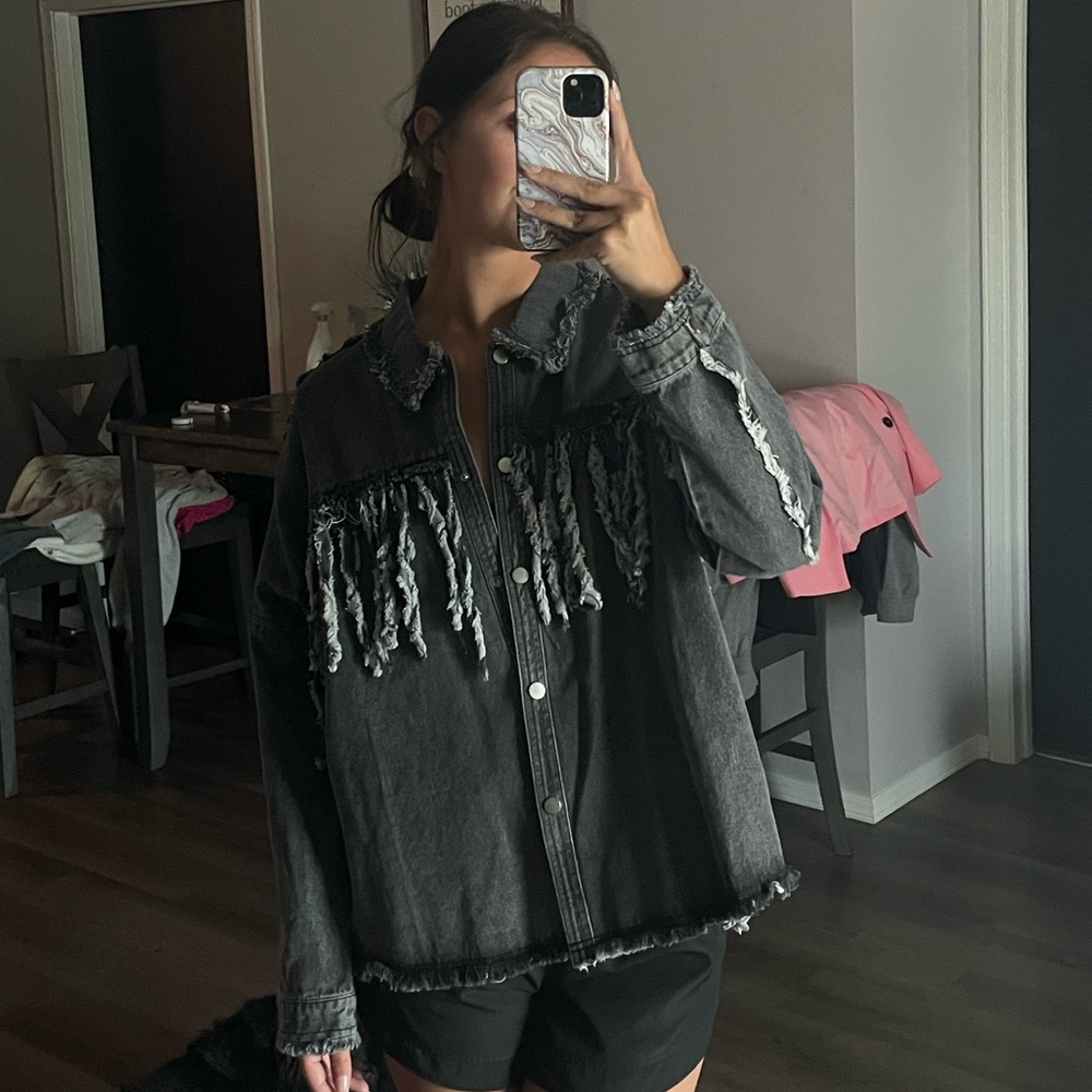 new dark denim fridge jacket